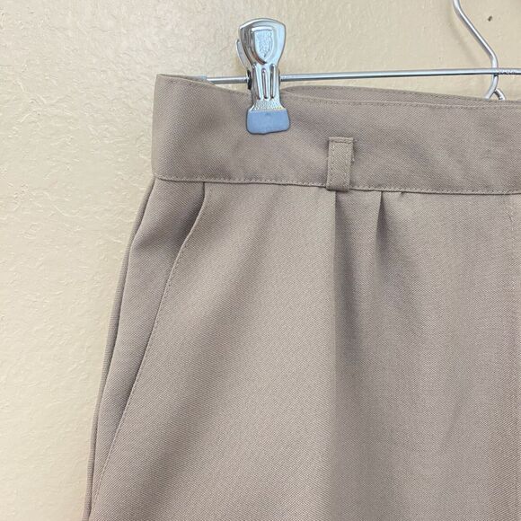 Vintage Khaki A Line Skirt Size Medium Pockets Belt Loops Back Zip Uniform - Picture 4 of 7